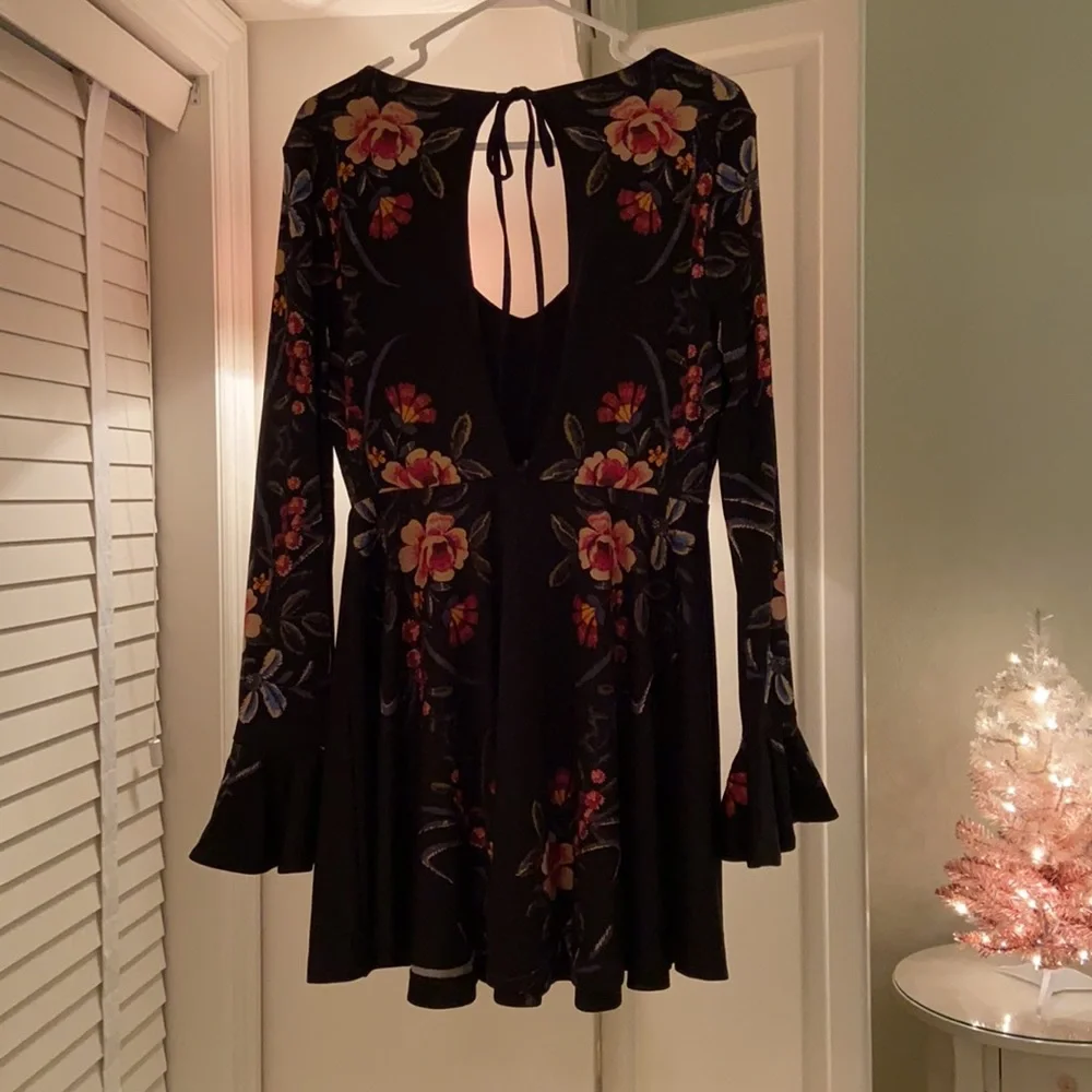 Free People Date Night Black Long Sleeve Mini - Picture 6 of 7